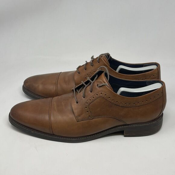 Cole Haan Buckland Shoes Mens 13 M Brown Leather Cap Toe Dress Casual Derby - Picture 4 of 16